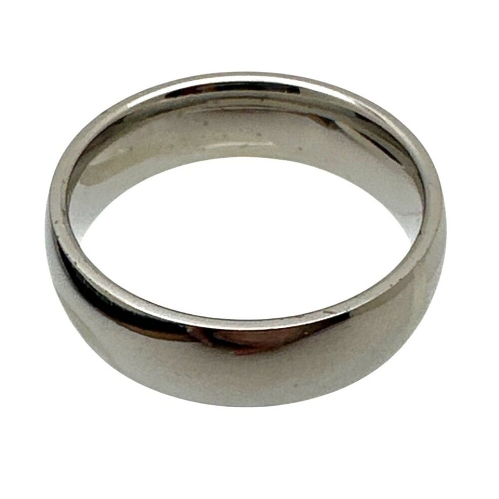 Men Minimalist Stainless Steel Ring Band Silver Toned Size 7.5 Wedding Casual